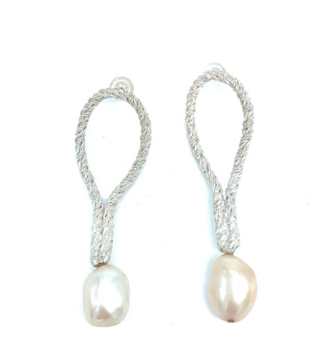 עגילי קמיל כסף פנינה שנהב