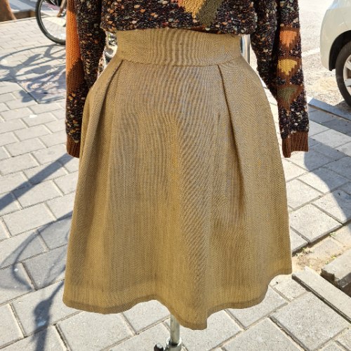 חצאית פשתן איטלקית מפוארת מידה S