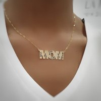 שרשרת MOM אופקית עם חריטות דגם LA299