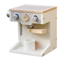 spty-d134 - מכונת קפה מעץ צעצוע לילדים בצבעי לבן ועץ, צעצועץ
