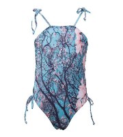 בגד ים שלם עם קשרים בצדדים יפן תכלת VIEW - מידות 2-16 שנים