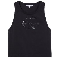 נשים | CALVIN KLEIN TONAL MONOGRAM TANK BLACK