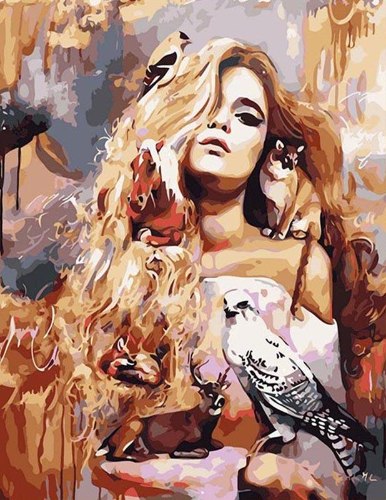 צביעה לפי מספרים - אלת החיות