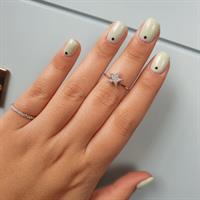 טבעת כוכב יהלומים בזהב 14K