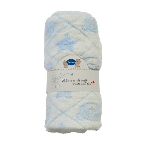 שמיכת פרווה כוכבים+דובי תכלת בייבי