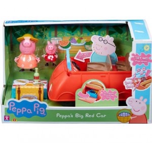 פפה פיג מכונית אדומה גדולה