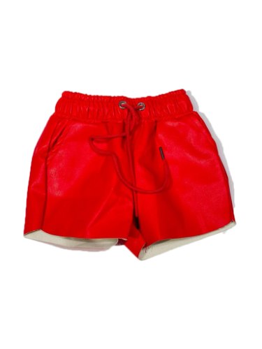 שורט דמוי עור אדום