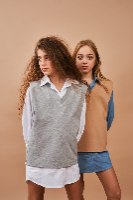 חליפת קלואה אפור ולבן - DANA SIDI GIRLS