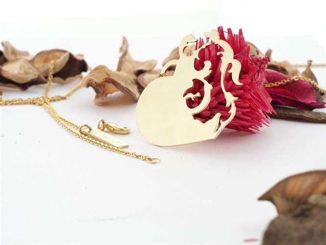 שרשרת ארוכה לב הזהב