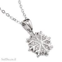 תליון מכסף "פתית שלג" משובץ אבני זרקון T6005