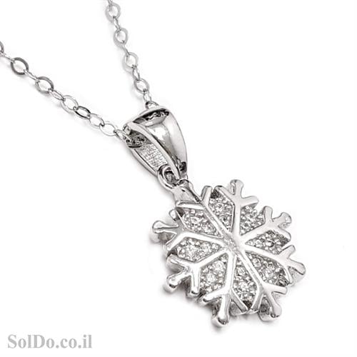 תליון מכסף "פתית שלג" משובץ אבני זרקון T6005