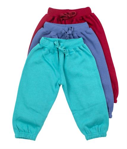 שלישיית מכנסי פוטר גומי בורדו-כחול-תכלת