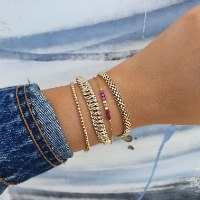 צמיד חוליות זהב לאישה דגם שחמט