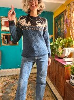 סוודר סקנדינבי בכחול של רוגע L/XL