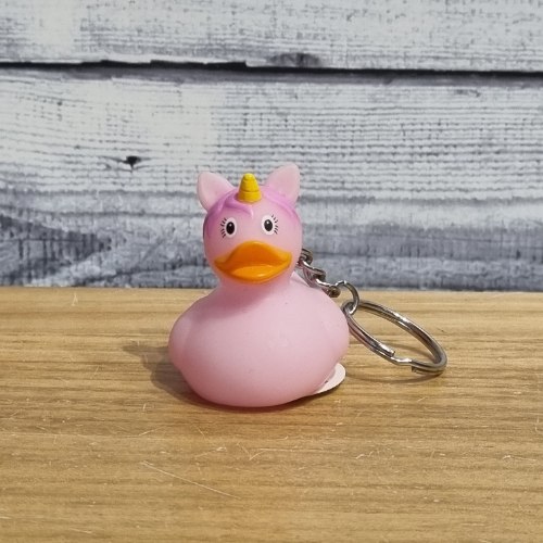 מחזיק מפתחות ברווז חד קרן ורוד