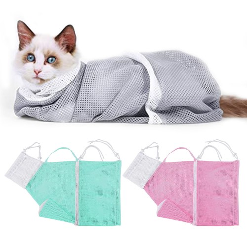 שק ריסון לחתולים למקלחת וטיפוח -3 יחידות