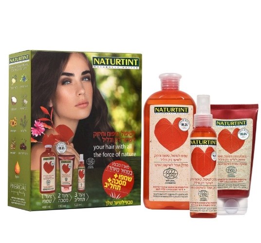 נטורטינט  מארז  שמפו+תחליב+מסכה לטיפול, טיפוח וחיזוק לשיער דק ודליל