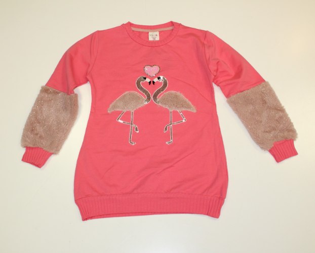 טוניקה בנות שילוב פרווה פוקסיה