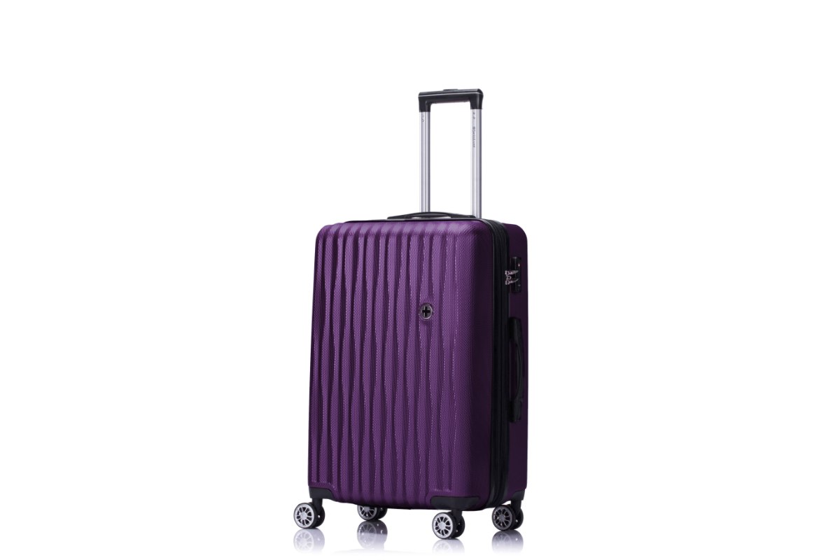 מזוודה איכותית 24" בינונית  SWISS LUXE - צבע סגול