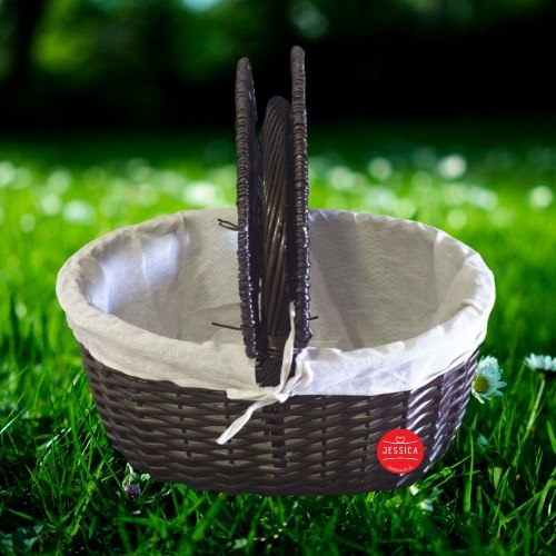 סלסלת פיקניק עם מכסים חומה גדולה