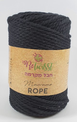 חבל ROPE מקרמה 4 מ"מ 95 מ' 500 גר' - שחור