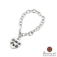 צמיד חוליות לב גדול