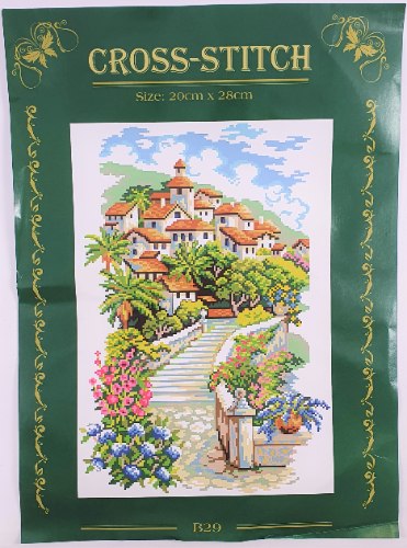 ריקמת גובלן - בתים ונוף 20X28 ס"מ