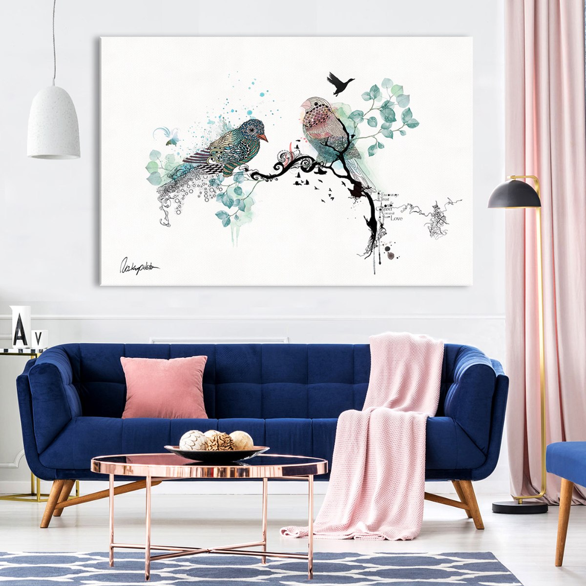 ציור של ציפורים - קנבס גדול- ליז קפילוטו
