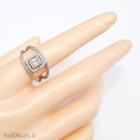 טבעת מכסף משובצת אבני זרקון  RG6198 | תכשיטי כסף | טבעות כסף
