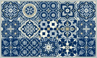 שטיח פי.וי.סי אקלקטי כחול מלכותי TIVA DESIGN קיים בגדלים שונים