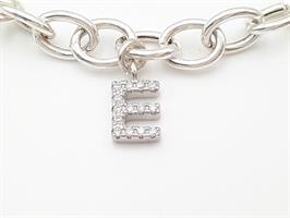 B-18 צמיד צ'ארמים ואותיות תלוים מכסף - אות לבחירתך