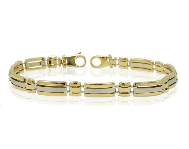 צמיד איטלקי בזהב צהוב ולבן 14 קרט