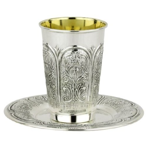 סט קידוש כסף טהור דגם 50 שערים