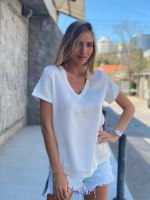 חולצת מוריין לבנה THOMAS