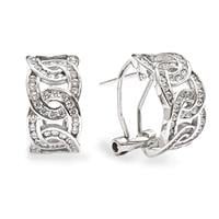 עגילי כסף משובצים אבני זרקון A8498 | תכשיטי כסף 925