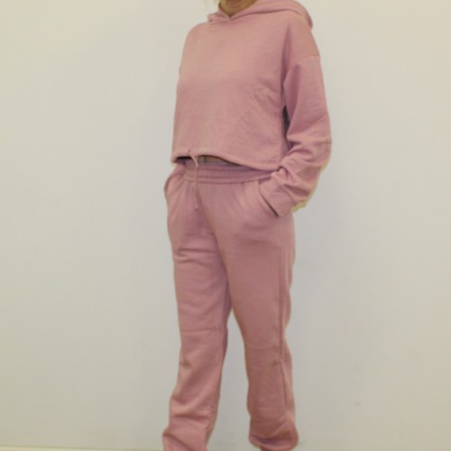 חליפת פוטר קפוצ'ון נשים ורוד עתיק