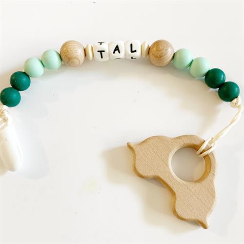 מחזיק מוצץ + נשכן  לבחירה - דגם נטורל