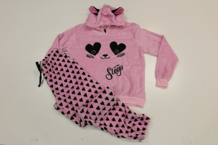 פיג'מה נשים פליז קפוצ'ון