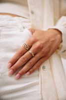 טבעת קלואה זהב 14 קראט ויהלומים לבנים