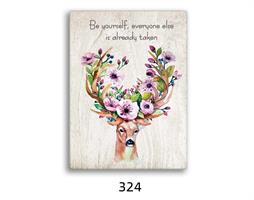 סט של 4 תמונות השראה ציפור, אייל פרחוני, זוג ציפורים ואייל ציפורים דגם 54