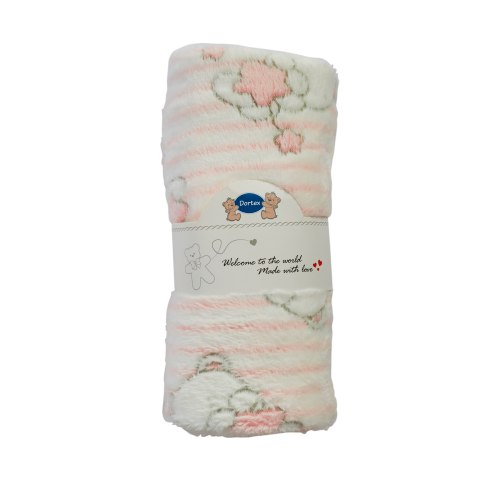 שמיכת פרווה דובון ורוד בייבי