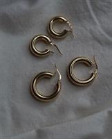 עגילי חישוק עבה זהב 14K M