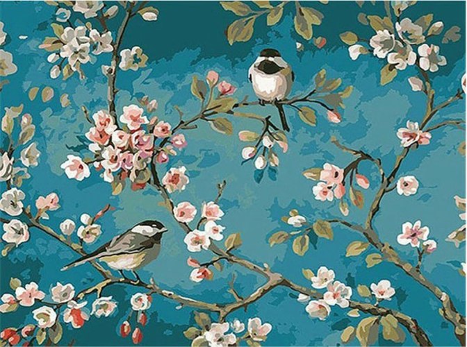 צביעה לפי מספרים- פריחת השקדיה