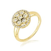 טבעת זהב 14 קראט 0.32 קראט יהלומים 814253 - מחיר מבצע! 