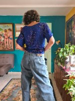 ג'ינס טורקיזי מדליק L/XL