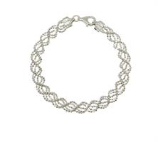 צמיד זהב לבן כדורי לאישה 14 קראט