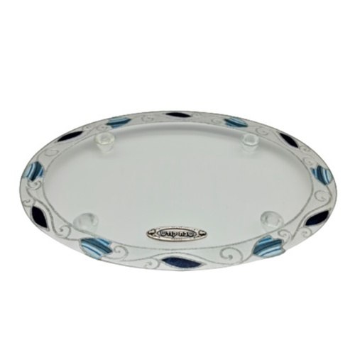 מגש זכוכית עיטור טוליפ גווני כחול