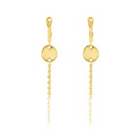 עגילי תליון עגול זהב נתלים