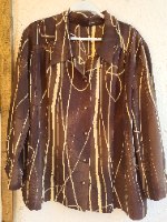 חולצה מכופתרת קווים ועיגולים XL