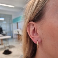 עגילי חישוק קטנים עם חריטת לייזר 1.9 ס"מ